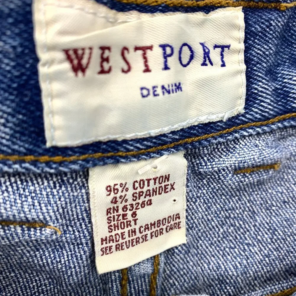 Vintage Westport 90s Denim Jean Shorts Cut Offs Womens Sz 27